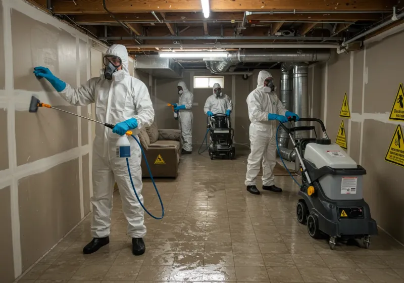 Basement Moisture Removal and Structural Drying process in Bloomfield, IN